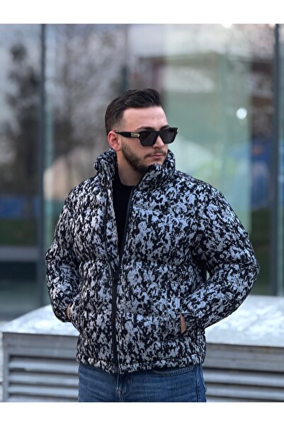 KINGAF Men's Patterned Inflatable Coat
