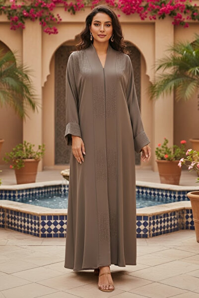 Muchmy Modern Elegant Brown Abaya Premium Modest Fashion For Women Rhinestone...