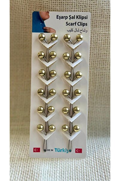 iğne izi 12 adet Şal Eşarp Klipsi-Boncuklu Şal Klipsi – Kaymaz Tutucu