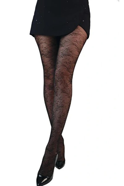 Daymod Gonca Patterned - Black Women's Pantyhose