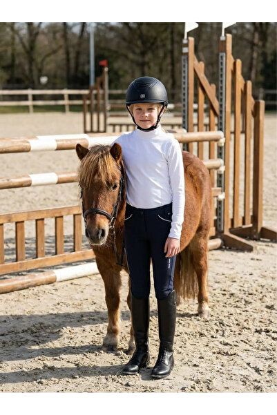 PEUR RIDER SHOP Pantaloni de călărie pentru fete, albastru marin, cu detalii ...