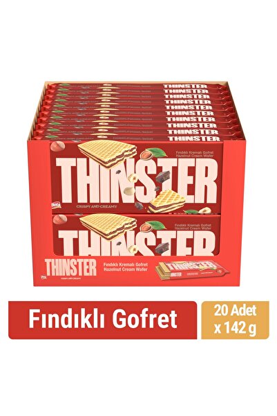 Thinster Fındıklı Kremalı Büyük Boy Gofret 142 gr x 20 adet