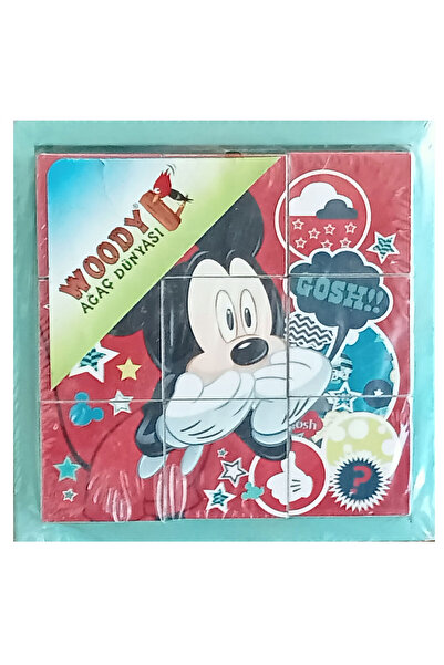 Woody 9 Parça Küp Puzzle 6 Farklı Pazıl Birlikte Mickey Mouse Club House