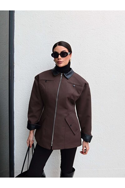 ESRAHELVACI Zippered Jacket with Contrast Detail