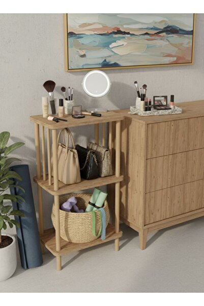 Macco Mobilya 3 Katlı Dikdörtgen Çevir Kur Yan Sehpa - Çok Amaçlı Dekoratif R...