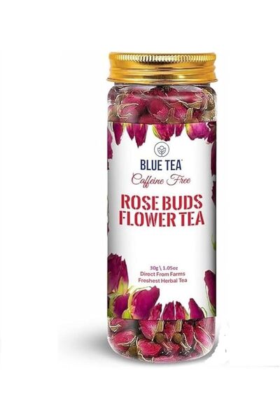 BLUE TEA Rose Buds Herbal Tea, Vitamin C, Hair & Skin Care, Caffeine-Free, 30...