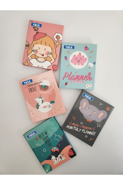 Kapudan Katlanır Kapak Renkli Desenli Yapışkanlı Not Kağıdı Seti Postit