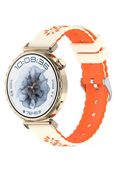 Nezih Case Huawei Watch Gt4 / Gt5 / Gt6 41mm Compatible Floral Motif Silicone...