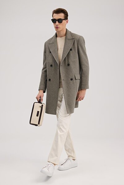 Jakamen Mink Comfort Fit Double-Breasted Wool Coat