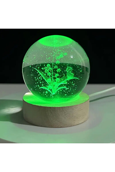 Store Ağaçta Kedi Figürlü Cam Küre 6 cm | USB’li Renk Değişen Ambiyans Işığı