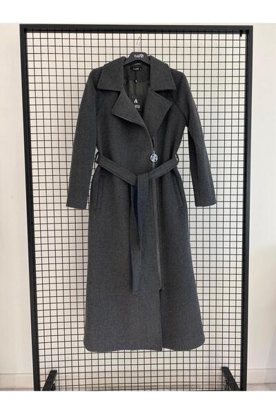 Armine TREND New Season Double-Breasted Collar Zippered Cashmere Coat