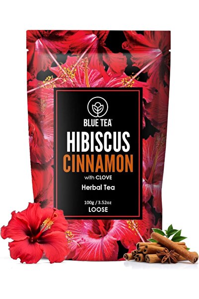 BLUE TEA Hibiscus Cinnamon Herbal Tea, Skin Glow, Caffeine-Free, Vegan, 3.52o...