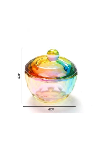 Pink Nails Round Rainbow Glass Cup