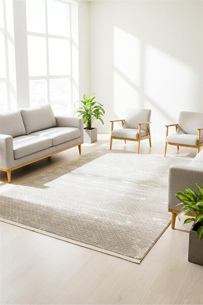 outlet halı deposu istanbul halı deposu Bej Yumuşak ve Parlak Tuşeli Saten Ba...