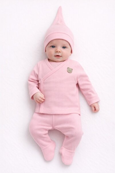 Superbaby Set pentru bebelusi din bumbac cu bluza petrecuta, pantaloni si cac...