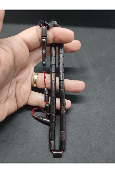 İskeçe Tesbih İsmail Erol Usta Eseri El Boy Ok Gibi Kesme Natural Abanoz Ağac...