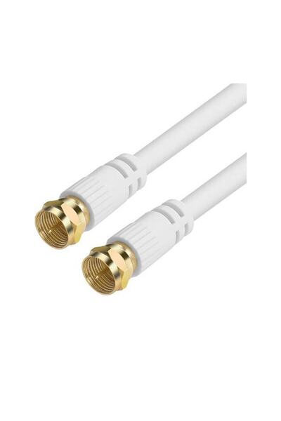 technozi 5m Metre Hazır Anten Kablosu Sıkmalı F Konnektör Gold Full Hd 4k