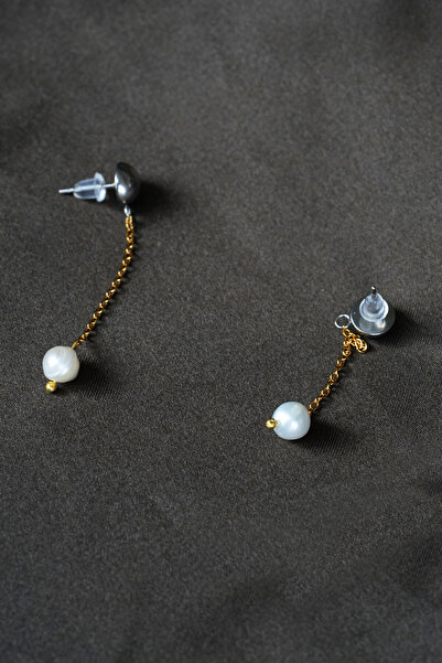 Luna Real Pearl Double Color Steel Earrings