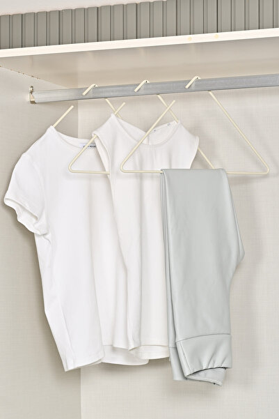 Edora Home Beige 5-Pack Triangle Hangers for T-Shirts, Clothes, Shirts, Swimw...