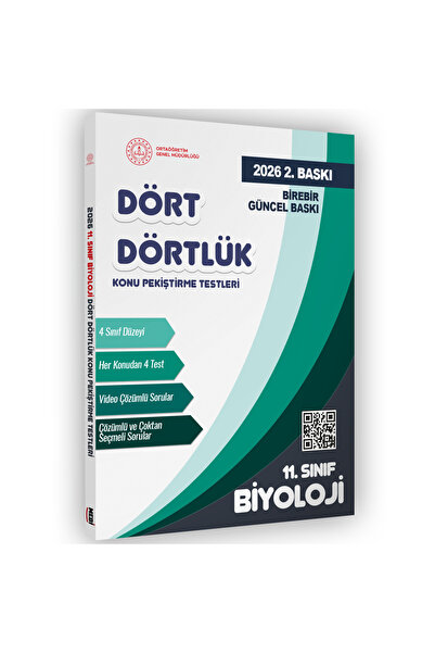 Karakutu Yayınları 2026 MEBİ-OGM 11. Sınıf Dört Dörtlük Biyoloji Pekiştirme T...