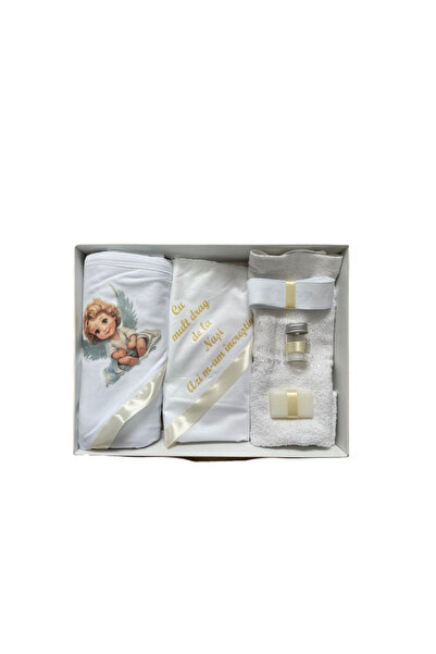 Flashmarket Trusou botez cu baby ingeras, imprimat, 6 piese, FLSH