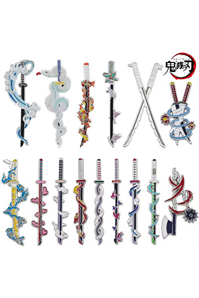 Miniso X00276-01-15 3-23Pcs/Set Demon Slayer Sword Kimetsu no Yaiba Keychain ...