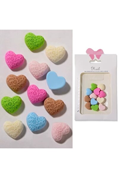 Pink Nails 3D Nail Art Set Smile Hearts