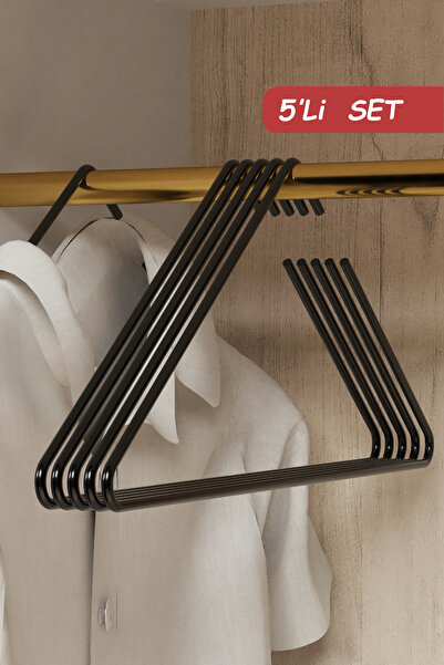 zabata 5 Adet Üçgen Dolap İçi Askı Metal Pantolon Askısı Kıyafet Askılığı Elb...