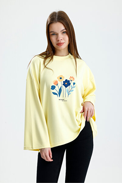 VOICTEC oversized Φούτερ Modal Fabric Flower με τύπωμα