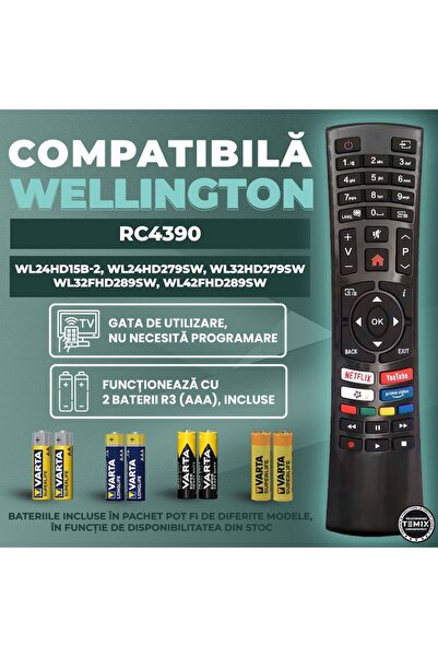 temix Telecomanda compatibila Wellington, WL24HD279, WL32HD279S, TEMIX®