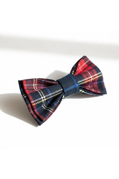 Aslı Türkoğlu Boy's Navy Blue Plaid Bow Tie – Classic Special Occasion & Holi...