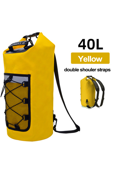 Choice حقيبة ظهر جافة صفراء اللون سعة 40 لترًا مصنوعة من مادة PVC للسباحة، من...