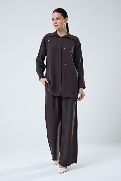 Jupe Kadın Taş Aksesuarlı Tensel Kupra Takım 8593