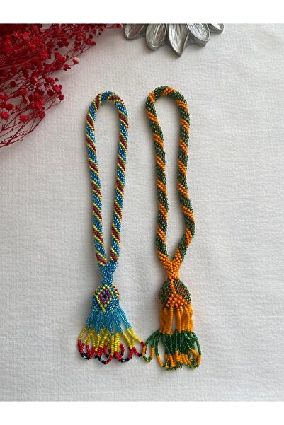 Handmade KUM BONCUK EL İŞİ RENKLİ İKİLİ SALLAMA TESBİH