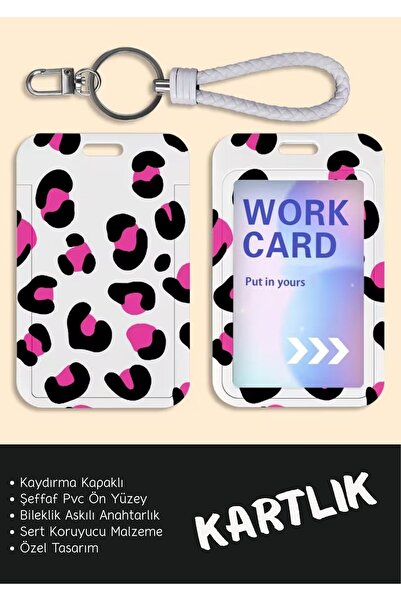 TATA CRAFT Kimlik Kart Tutucu Anahtarlık Sert Pvc Şeffaf Pencereli Kart Korum...