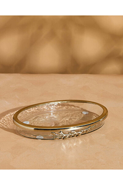 REDTAG Gold Leaf Hammered Glass Rectangle Amenity Tray