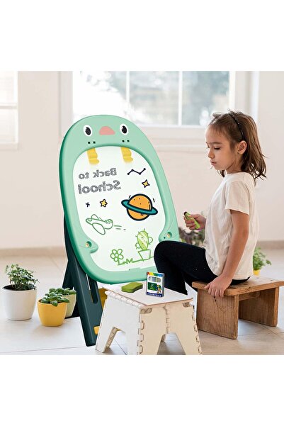 SOLTOY Tabla magnetica pentru copii cu doua fete SOLTOY® Artist, pentru desenat si scris, 46 de piese