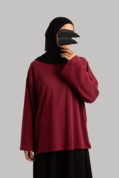 Lemaye Basic Uzun Kollu Tişört - Bordo