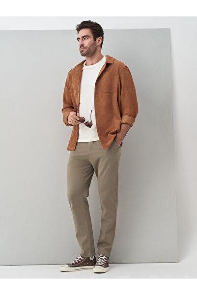 muzzo jeans High Waist Cotton Beige Chino Trousers