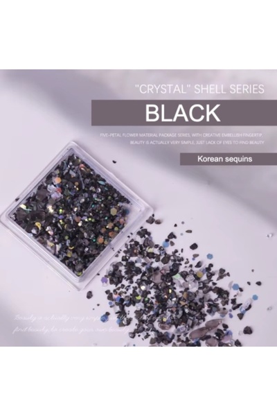 Pink Nails NAIL ART Glitter Mix Sea Shell Black