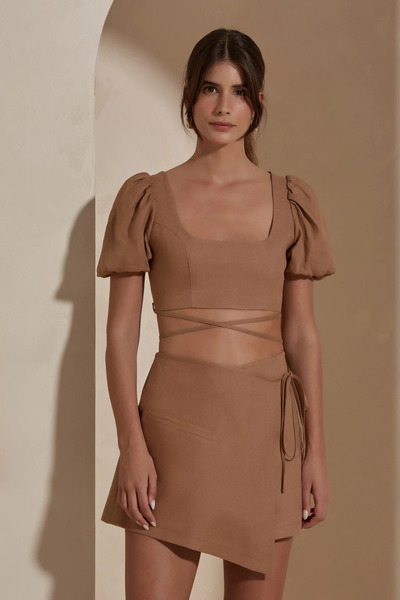 Dahlia Bianca Isolde Keten Bluz