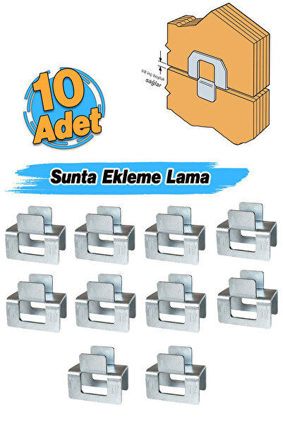 Badem10 (10 ADET) H Tipi Sunta Ekleme Laması Kontrplak Bağlama Sabitleme Ahşa...