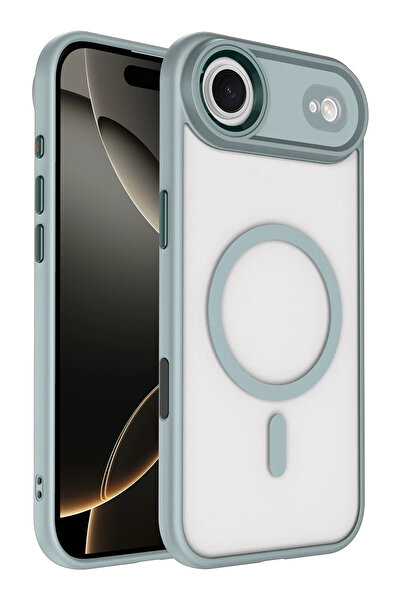 Fuchsia iPhone 17 Air ile Uyumlu Terea Kablosuz Şarj Özellikli Kapak - Gri