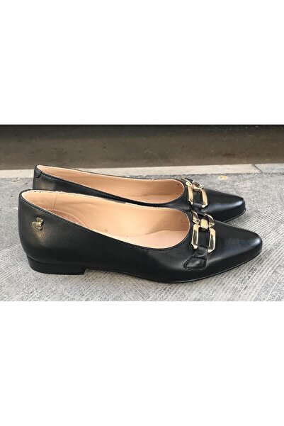 Venüs 2511502Y Genuine Leather Buckle Ballerinas