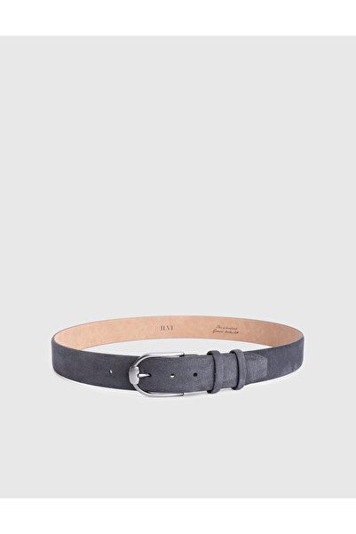 İLVİ Warren Genuine Suede Leather Gray Men's Belt