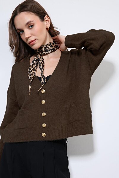 Antioch Coffee Wool Blend Cardigan
