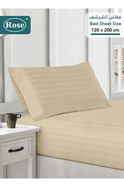 Rose Hotel Stripe Fitted Sheet & Pillowcase(s) Set, Premium Microfiber, Singl...