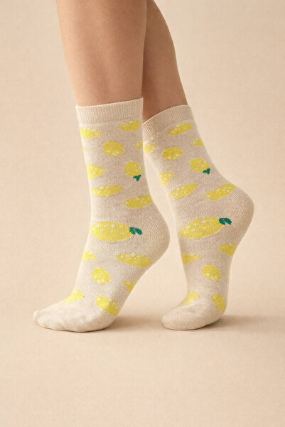 Katia&Bony Girl's Fruit Patterned Socks Powder