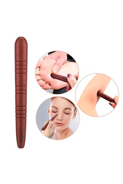 Beauty Box Doğal Ahşap Akupresür & Yüz Masaj Çubuğu Holistik Rahatlama ve Kas...