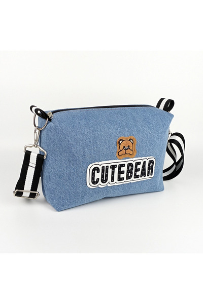 woodycord Handmade Denim Box Bag Cute Bear